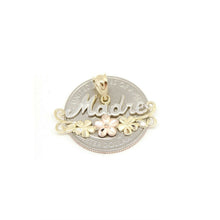 Load image into Gallery viewer, New 14k tri color Gold madre mother flower Pendant charm fine gift jewelry 1.7g
