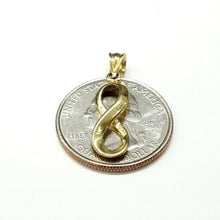 Load image into Gallery viewer, New 10k solid yellow Gold infinity Pendant love forever fine gift jewelry 1.5g
