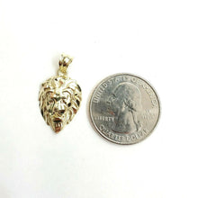 Load image into Gallery viewer, New 10k yellow Gold lion head face Leo zodiac Pendant charm fine jewelry 1.9g

