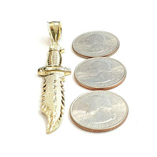Load image into Gallery viewer, New 10k yellow Gold dagger knife Pendant charm fine gift jewelry for men 4.9g
