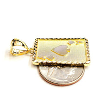 Load image into Gallery viewer, 10k yellow Gold Ace of spade Pendant playing card gambling fine jewelry 4.9g

