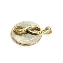 Load image into Gallery viewer, New 10k solid yellow Gold infinity Pendant love forever fine gift jewelry 1.9g
