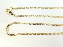 Load image into Gallery viewer, 10K tri color gold 2mm Valentino chain Necklace jewelry gift for her 16&quot; 1.9g
