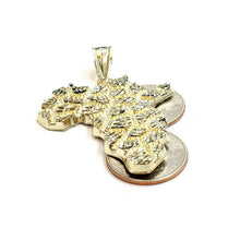 Load image into Gallery viewer, 10k yellow gold nugget Africa continent outline map pendant charm jewelry 9.2g
