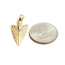 Load image into Gallery viewer, New 14k yellow Gold solid 3D Arrowhead Pendant charm gift fine jewelry 4.5g
