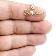 Load image into Gallery viewer, 14k yellow Gold Soccer word ball Pendant charm sport game fine jewelry gift 1.3g
