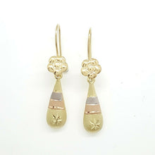 Load image into Gallery viewer, New 14k 3 color Gold Hollow eye drop Earrings for female fine gift jewelry 1.8g
