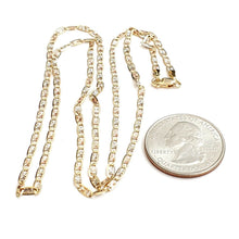 Load image into Gallery viewer, 14K tri color Gold Valentino Chain Necklace fine jewelry unisex 2.5mm 22" 4.8g
