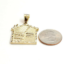 Load image into Gallery viewer, New 10k yellow gold trap house pendant charm diamond cut gift fine jewelry 5g
