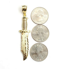 Load image into Gallery viewer, New 10k yellow Gold dagger knife Pendant charm fine gift jewelry for men 4.9g
