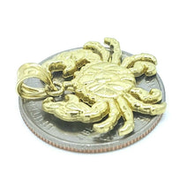 Load image into Gallery viewer, 10k yellow gold cancer crab full body pendant charm zodiac sign gift 2.2g
