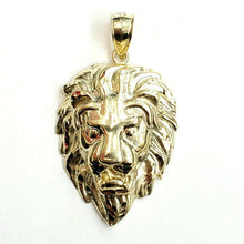 Load image into Gallery viewer, 10k yellow Gold lion head face Leo zodiac Pendant charm fine gift jewelry 10.3g
