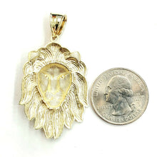 Load image into Gallery viewer, New 10k yellow solid Gold lion head face zodiac Pendant charm fine jewelry 5.9g
