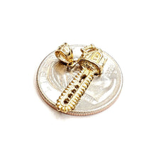 Load image into Gallery viewer, 14k Yellow Gold 3D chain saw Pendant charm construction tool fine jewelry 1.8g
