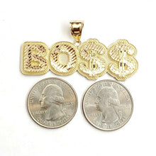 Load image into Gallery viewer, New 10k yellow Gold BOSS dollar sign Pendant charm diamond cut fine jewelry 7.4g
