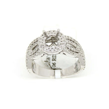 Load image into Gallery viewer, 0.54Ct Natural Diamond 14k White Gold Semi Mount halo Ring round center size 7
