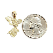 Load image into Gallery viewer, 14k yellow Gold Solid cheerleader ballerina dancer Pendant charm jewelry 1.4g

