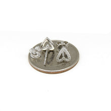 Load image into Gallery viewer, New 14k white Gold 0.12Ct Round Diamonds heart stud Earrings Push Back Fastening
