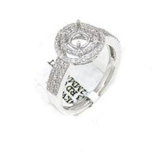 Load image into Gallery viewer, 0.40Ct Natural Diamond 14k White Gold Semi Mount halo Ring round center size 6.5
