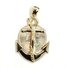 Load image into Gallery viewer, New 14k yellow Gold anchor Pendant polished charm gift fine jewelry 4.1g
