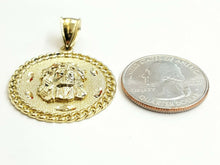 Load image into Gallery viewer, 10k yellow gold round Jesus face head pendant charm religious jewelry 1.18" 6.1g

