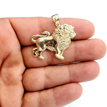 Load image into Gallery viewer, 10k yellow Gold lion full body Leo zodiac Pendant diamond cut fine jewelry 2.6g

