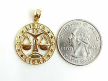 Load image into Gallery viewer, New 10k yellow Gold libra zodiac sign round Pendant charm fine gift jewelry 2.4g
