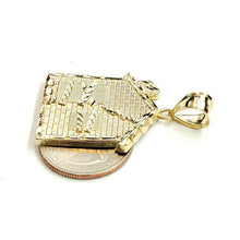 Load image into Gallery viewer, New 10k yellow gold trap house pendant charm diamond cut gift fine jewelry 5g
