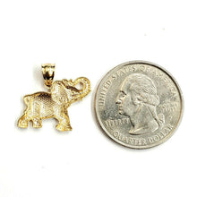 Load image into Gallery viewer, 14k yellow Gold elephant Pendant charm unisex fine gift good luck jewelry 1.3g
