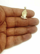 Load image into Gallery viewer, New 14k 2 tone gold praying hands pendant charm religious gift fine jewelry 1.9g
