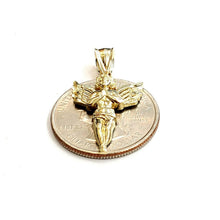 Load image into Gallery viewer, New 10k yellow Gold full body angel diamond cut Pendant charm fine jewelry 1.5g
