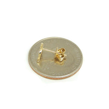 Load image into Gallery viewer, New 14k yellow Gold 0.11Ct Round Diamond moon stud Earrings Push Back Fastening
