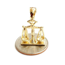 Load image into Gallery viewer, 14k yellow Gold 3D libra zodiac sign Pendant scale charm fine gift jewelry 4.4g
