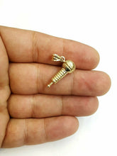 Load image into Gallery viewer, New 10k solid yellow Gold microphone Pendant singer music jewelry fine gift 3.3g
