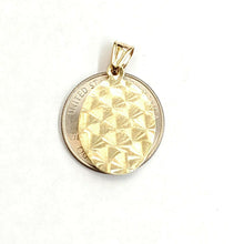 Load image into Gallery viewer, 14k yellow gold oval virgin Mary Guadalupe religious pendant diamond cut 2.2g

