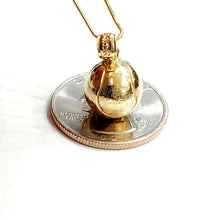 Load image into Gallery viewer, 14k yellow Gold basketball 3D ball Pendant charm fine sport jewelry unisex 3.2g
