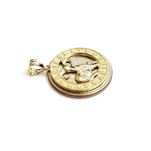 Load image into Gallery viewer, 10k yellow solid Gold round Ram Aries Zodiac Sign Pendant fine jewelry 2.4g
