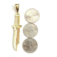 Load image into Gallery viewer, New 10k yellow Gold dagger knife Pendant charm fine gift jewelry for men 4.9g
