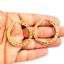 Load image into Gallery viewer, New 10K yellow Gold 1.52" 4mm Turkish hoop Earrings Round fine jewelry 5.7g
