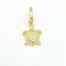 Load image into Gallery viewer, New 14k yellow gold hollow tiny turtle full body pendant fine gift jewelry 0.5g
