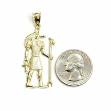 Load image into Gallery viewer, 10k yellow Gold Egypt jackal god Anubis holding Ankh Pendant fine jewelry 3.2g
