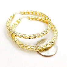 Load image into Gallery viewer, New 10K yellow Gold 2.25" 3.3mm Turkish hoop Earrings Round fine jewelry 8.1g
