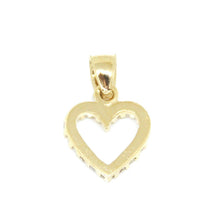 Load image into Gallery viewer, New 14k yellow Gold heart Pendant charm zirconia gift fine jewelry for her 1.2g

