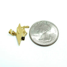 Load image into Gallery viewer, 14k yellow gold graduation hat pendant charm education high school jewelry 1.9g

