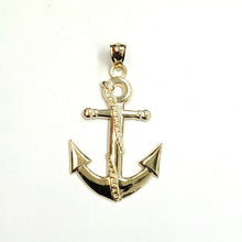 Load image into Gallery viewer, New 14k yellow Gold anchor Pendant polished charm gift fine jewelry 4.1g

