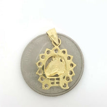 Load image into Gallery viewer, 14k yellow Gold horseshoe Pendant zirconia lucky fine gift jewelry unisex 2.4g
