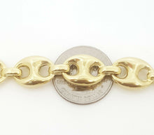 Load image into Gallery viewer, New 10K yellow gold 13mm hollow puff Gucci link chain jewelry gift 28" 46.6g
