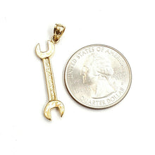 Load image into Gallery viewer, New 14k Yellow Gold 3D Wrench Pendant charm mechanics tool fine jewelry 1.9g
