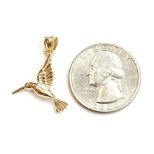 Load image into Gallery viewer, New 14k yellow Gold solid 3D Hummingbird Pendant charm gift fine jewelry 2g
