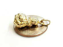 Load image into Gallery viewer, New 14k yellow gold 3D hollow buddha buda buddah pendant charm fine jewelry 1.6g

